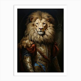 Lion Art Painting Baroque 3 Art Print