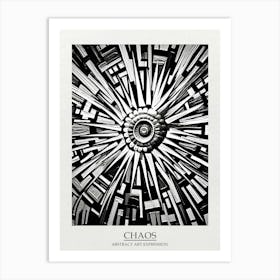 Chaos Abstract Black And White 4 Poster Art Print