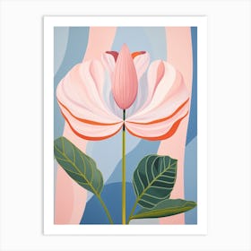 Tulip 2 Hilma Af Klint Inspired Pastel Flower Painting Art Print