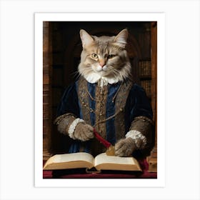 Royal librarian cat 1 Art Print