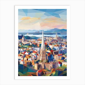 Edinburgh, United Kingdom, Geometric Illustration 2 Art Print