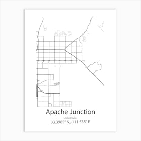 Apache Junction,United States Minimalist Map Art Print