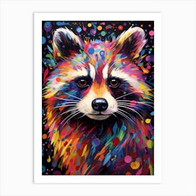 A Guadeloupe Raccoon Vibrant Paint Splash 1 Art Print