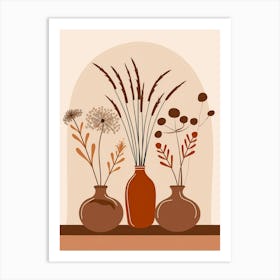 Three Vases With Flowers 4 Art Print