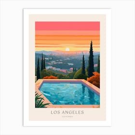 La, California 2 Midcentury Modern Pool Poster Art Print