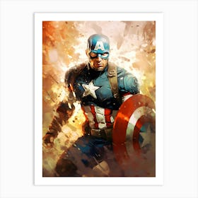 Captain America Painting Art Print