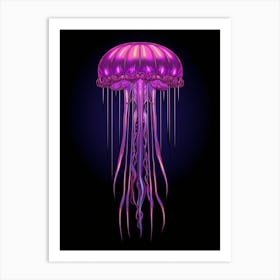 Mauve Stinger Jellyfish Cartoon 5 Art Print