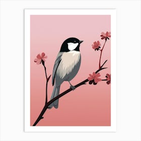 Minimalist Carolina Chickadee 2 Illustration Art Print