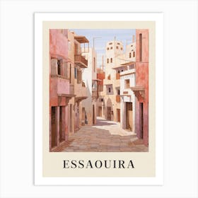 Essaouira Morocco 1 Vintage Pink Travel Illustration Poster Art Print