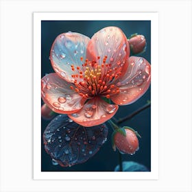Raindrops On A Flower Art Print