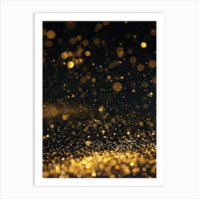 Golden Bokeh Background Art Print