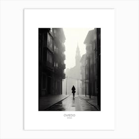 Poster Of Oviedo, Spain, Black And White Analogue Photography 3 Art Print