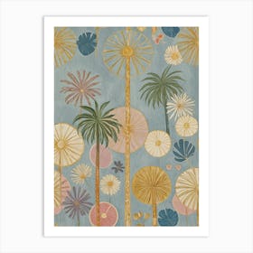 Abstract Palm Trees In Pastel Art Print