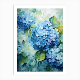 Blue Hydrangeas 2 Art Print