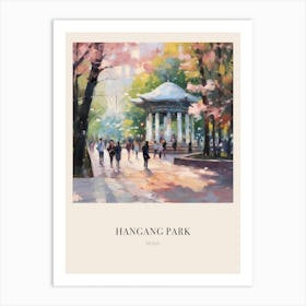 Hangang Park Seoul Vintage Cezanne Inspired Poster Art Print