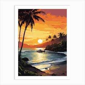 A Vibrant Painting Of El Yunque Beach Puerto Rico 2 Art Print
