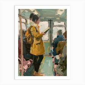 Woman On A Train 1 Art Print