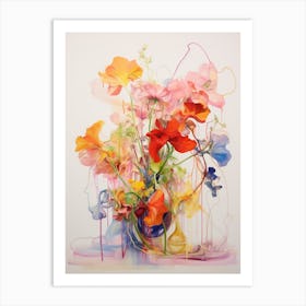 Abstract Flower Painting Petunia 1 Art Print