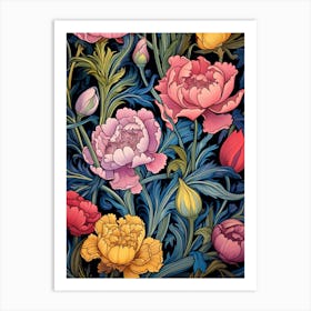 Peonies Wallpaper 2 Art Print