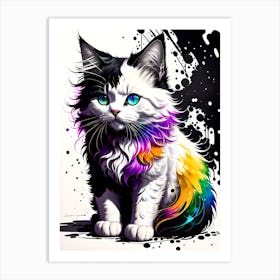 Rainbow Cat 6 Art Print