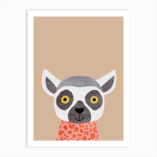 Lemur Beige Art Print