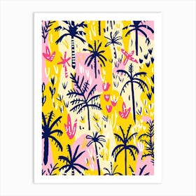 Palm Trees Seamless Pattern 1 Art Print