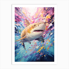  A Lemon Shark Vibrant Paint Splash 1 Art Print