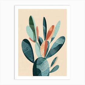 Bunny Ear Cactus Minimalist Abstract Illustration 1 Art Print