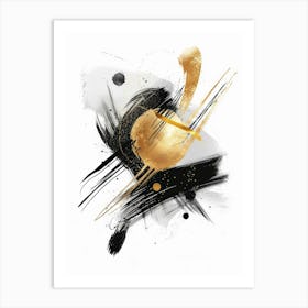 Abstract Gold And Black Painting 36 Art Print