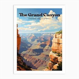 The Grand Canyon National Park Travel Art Illustration Art Print