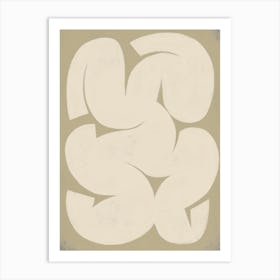 White Abstract Shapes Neutral Art Print