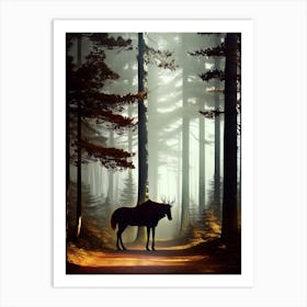 Elk In The Forest Art Print