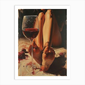 Woman With A Glass Of Wine 1 Art Print