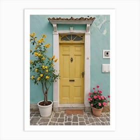 Yellow Door in Pastel Colours Art Print