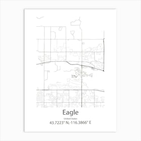 Eagle Point,United States Minimalist Map Art Print