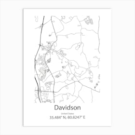 Davidson,United States Minimalist Map 1 Art Print