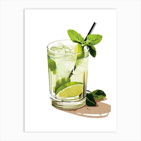 Illustration Kentucky Mule Floral Infusion Cocktail 2 Art Print