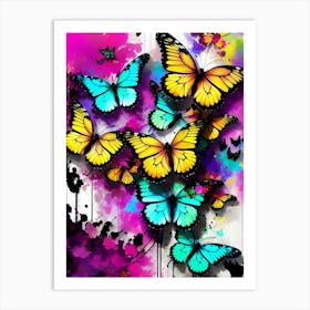 Colorful Butterflies 127 Art Print