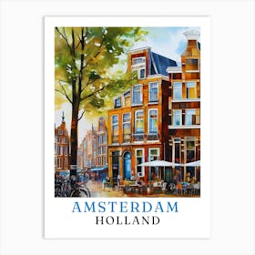 Netherlands Amsterdam, travel poster, wall art print, Amsterdam painting,98 Art Print