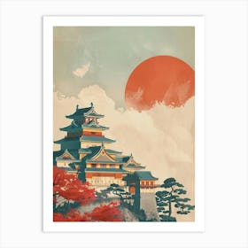 Shurijo Castle In Okinawa Mid Century Modern 3 Art Print