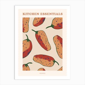 Potato Pattern Illustration Poster 2 Art Print