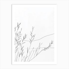 Line Drawing Of A Leaf 12 Art Print