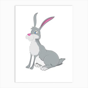 Cute Hare cartoon Art Print