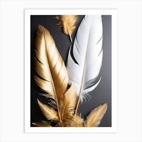 Gold Feathers 2 Art Print