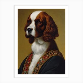 English Cocker Spaniel Renaissance Portrait Oil Painting Art Print
