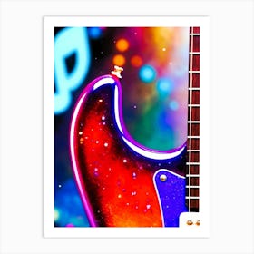 Guitar With A Colorful Background Art Print