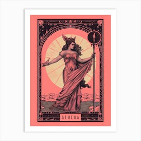 Athena Pink Tarot Card 3 Art Print