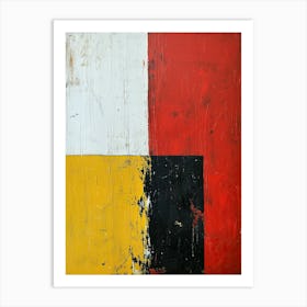 Red, Yellow And Black, Abstract Minimalism, Oil Art Print