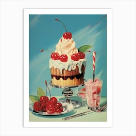 Ice Cream Sundae Vintage Photography Style 1 Art Print