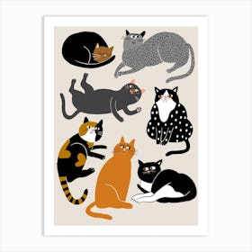 Cats. Art Print